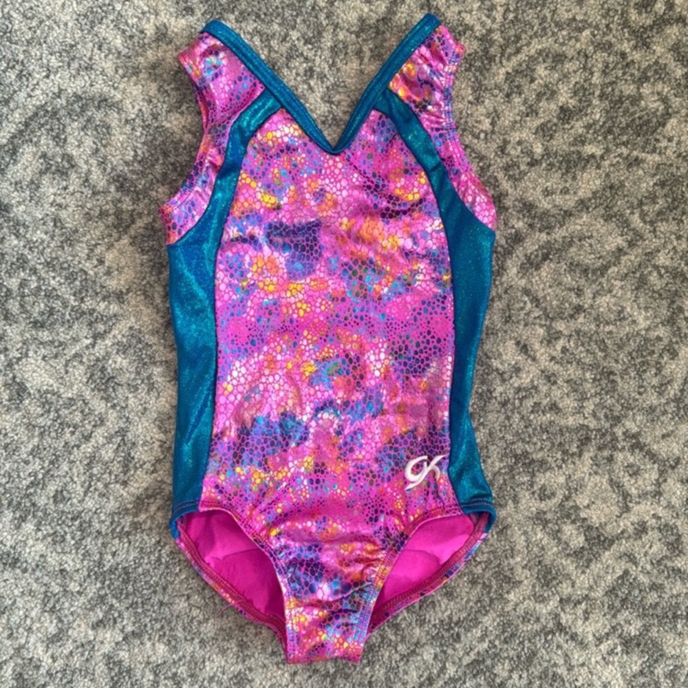 GK V-Neck Gymnastics Leotard in size CS